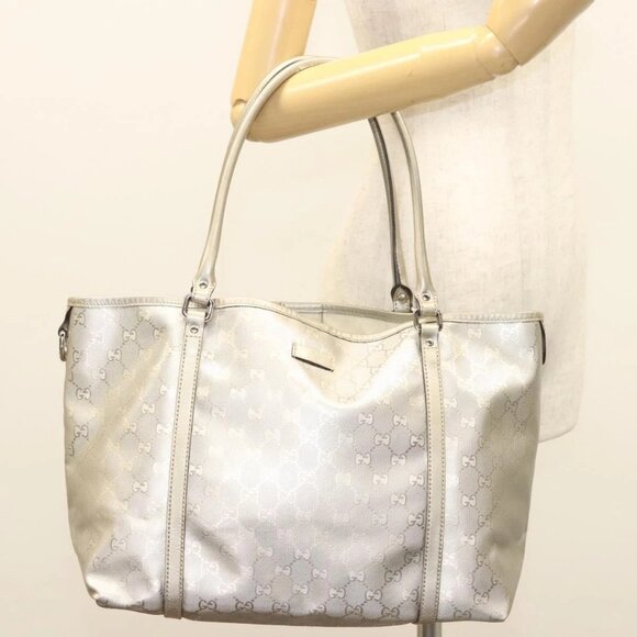 GUCCI GG Implementation Tote Bag Silver 197953 Auth 126051 - Picture 14 of 16
